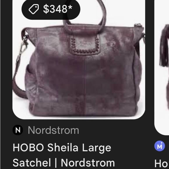 HOBO Sheila Large Satchel Plum Graphite Purse - Picture 13 of 13